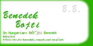 benedek bojti business card